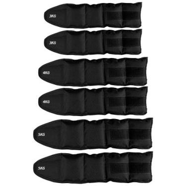 Imagem de Kit 3 Pares de Caneleira de Peso Para Perna de 3kg 4kg 5kg Rosa Reforç