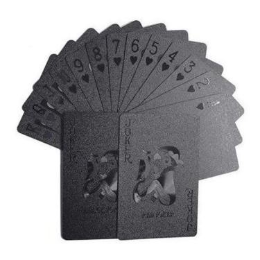 Imagem de Baralho Preto Dollar Poker Cartas Jogos Prova D`Água