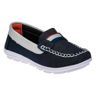 Imagem de Sapatos Infantil Mocassim Masculino Mocassim Minipasso Azul e Cinza (Azul, BR, Criança de 4 a 8 anos, Numérico, 21)