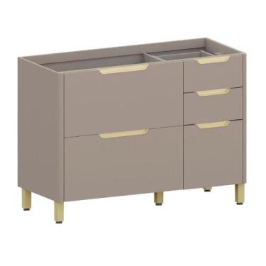 Imagem de Balcão Modulado 120cm Lúmina c/ 2 Portas e 3 Gavetas - Casa Lar Luci C