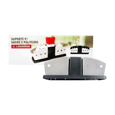 Imagem de Porta Sachês De Inox Com Suporte Para Palitos De Dente Para Açúcar, Sal, Ketchup