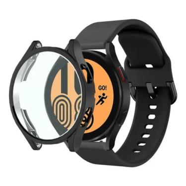 Imagem de Pulseira Silicone Colorida Preto + Case Galaxy Watch4 / Watch 4 44mm -