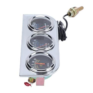 Imagem de Dial Branco Com Calibre de Amperímetro de Carro de Ponteiro Vermelho, Kit de Bitola Tripla de 52 Mm Conjunto de 3 Em 1 Amp Óleo de água Temperatura de água para Veículos de 12V,