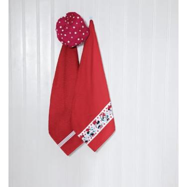 Imagem de Toalha Felpuda de Banho Transfer Minnie 70 cm x 1,40 m Com 3 peças