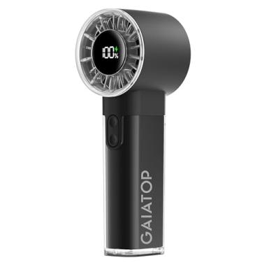 Imagem de Gaiatop Ventilador turbo portátil portátil, 1-100 velocidades ajustáveis de alta velocidade, 3-20 horas de tempo de resfriamento, 4800 mAh, recarregável, portátil, ventiladores de mão pequenos com