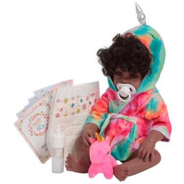Imagem de Boneca Reborn Bebê Realista Menina Negra Saída de Banho