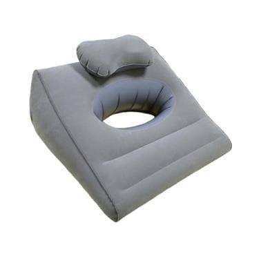 Imagem de Bothyi Almofada inflável de travesseiro de cunha, suporte de rosto para baixo, portátil, almofada de repouso propenso por portátil para pernas para as pernas