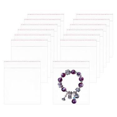 Imagem de Sacos de celofane transparentes, 500 peças, sacos de poli OPP autovedantes, 10 x 10 cm, sacos plásticos para violoncelo, 1 mil, para joias, brincos, doces, velas de padaria, sabonete, cookies (9