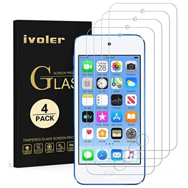 Imagem de ivoler [pacote com 4] [vidro temperado] Protetor de tela compatível com iPod Touch 7G 2019 6G 5G (7ª 6ª Geração), 0,2 mm Ultra fina 9H Dureza 2,5D Borda redonda, antiarranhões e sem bolhas