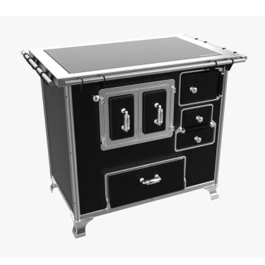 Imagem de Fogão a Lenha Venâncio Vitrocerâmico N° 02 Gabinete e Porta Dupla Esquerdo Preto S/ tampa FL2GV