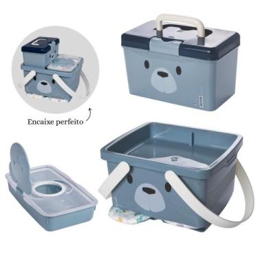 Imagem de Kit caixas organizadora farmácia + fraldas + porta lenço umedecido - m