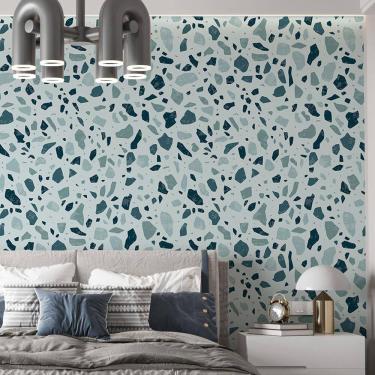 Imagem de Papel De Parede Adesivo Granilite Tons Azul Tiffany - 3,0M