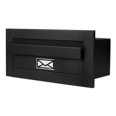Imagem de Caixa De Correio Carta Brow Preto Fosco Moderna