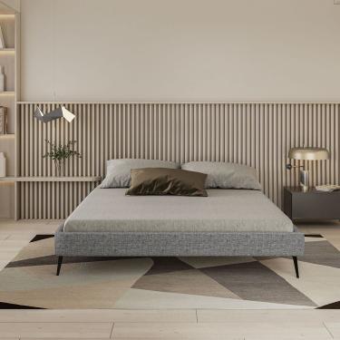 Imagem de Base Bi Partida Slim King Em Linho Sem Cabeceira Skybox Cor Cinza