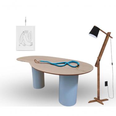 Imagem de Mesa Organica Bean Laca+freijo Claro 180x100cm