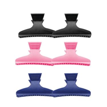 Imagem de Kit 6 Piranhas De Cabelo Profissional Prender Separar Mechas 80mm Vertix