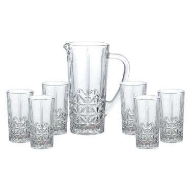 Imagem de Jogo Com 6 Copos Altos 270ml E 1 Jarra 1l Vidro Stella 25824 Bon Gourmet