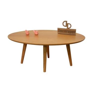 Imagem de Mesa De Centro Oval Laminada e Pés Palito 90x50cm - 35CM