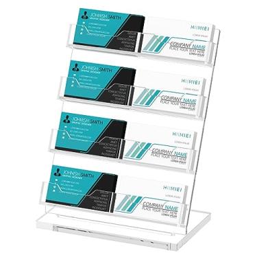 Imagem de HIIMIEI Suporte Para Cartão De Visita, Expositor Acrílico, Transparente 4 Níveis Escritório, Exposição, Reunião, Casa, Capacidade 480 Pessoas