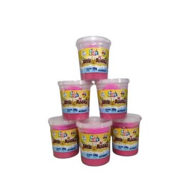 Imagem de Kit 6 Potes Areia Magica Cor Rosa 200g Acrilex Art Kids