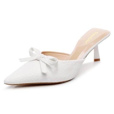 Imagem de VenusCelia Sandália De Salto Alto Feminina Verão (10 M Eua, Branca)