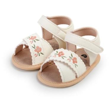 Imagem de GDSDYM Sandálias De Verão Para Bebês Meninas, Sola Macia, Sapatos Baixos Casuais, Sandália Praia Recém-Nascidos, Primeiros Passos, Berço, Vestido Noiva