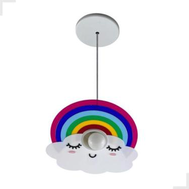 Imagem de Luminária Pendente Arco Iris Infantil Quarto de Menina Bivolt E27 Bivo