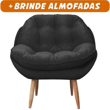 Imagem de Poltrona Cadeira Landal Poltrona Sala Com Apoio de Braço em Fibra Siliconizada - Sentô