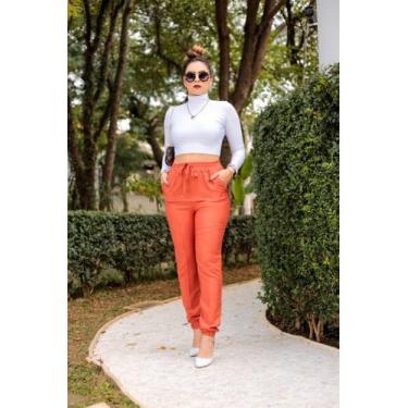 Imagem de Calça feminina jogger tecido viscolinho - MODA FILO, Azul, M