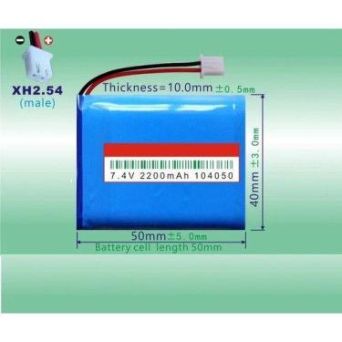 Imagem de 104050 7,4v Com 2 Fios 2200mah 10mm X 40mm X 50mm - bgb