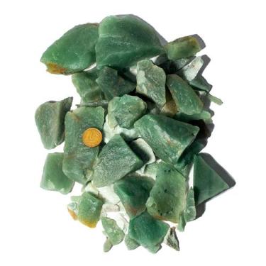 Imagem de 01 Kg Cascalho Bruto Quartzo Verde Natural 10 a 70mm Tipo B - Cristais
