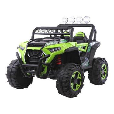 Imagem de Carrinho Elétrico Infantil Quadriciclo Utv 4x4 2 Lugares 12v Cor Verde