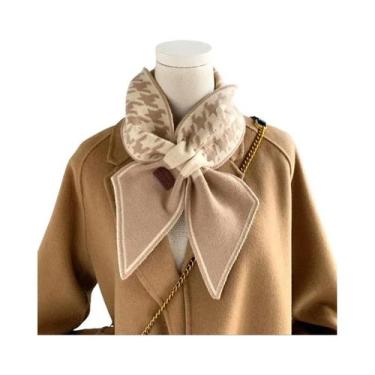 Imagem de Lenço Feminino Xadrez De Caxemira Com Gravata Longa E Justa De Malha B