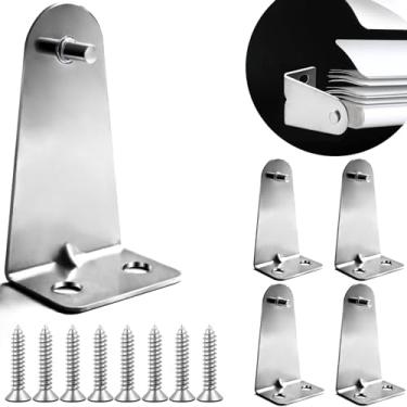 Imagem de lofrcin 4 Peças De Suportes Fixação Para Persianas Metal, Suporte Inferior Porta Prateado, Clipes Trilho Persiana Com Parafusos Horizontais, Janelas E Portas