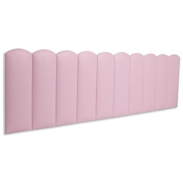 Imagem de Cabeceira King Kit 10 Placas Modelo Nuvem - Courino Rosa