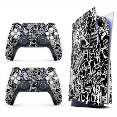 Imagem de Adesivo Skin para Game Console 5 Cover - Bomba adesiva, compatível com edição de disco e edição digital (não Slim Ver) - 2 capas de controle e capa de console - sem bolhas, proteção total, removível