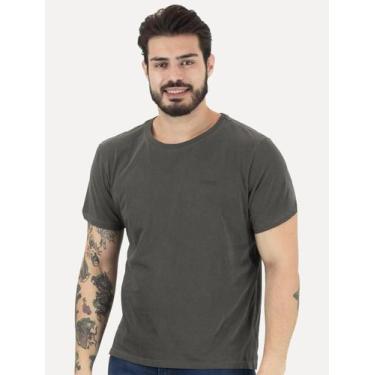 Imagem de Camiseta Ellus Masculina Cotton Fine Grunge Gothic Classic Chumbo Mesc