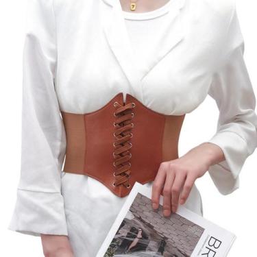 Imagem de Corset Cinto Corpete Corselet Espartilho Elástico Couro Pu - Modas Fag