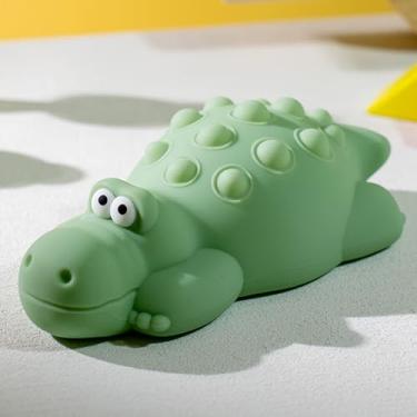 Imagem de LEDHOLYT Luz noturna para crianças, linda luminária de crocodilo de berçário de silicone com ruído branco, luz noturna para bebês e crianças, luminária de cabeceira Kawaii macia para quarto de