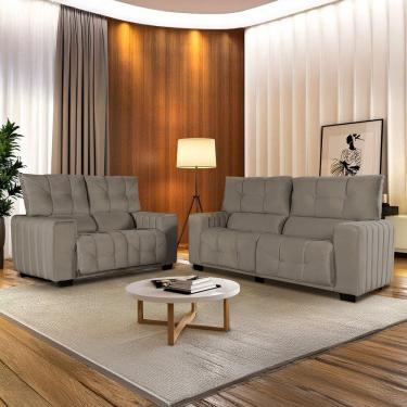 Imagem de Conjunto de 2 Sofá Estofado Le Mans Platinum Marrom