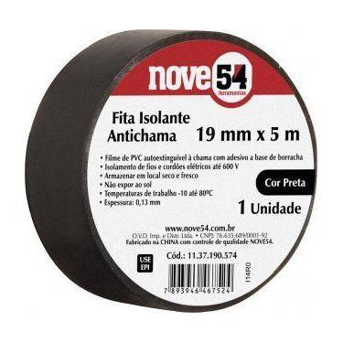 Imagem de Fita Isolante 19,0 mm x 5 m Preta Nove54 - 954