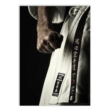 Imagem de Placa Decorativa Karate Kimono Faixa Preta Foto