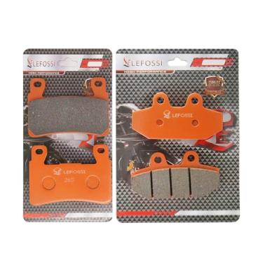 Imagem de LE LEFOSSI Pastilhas de freio dianteiras e traseiras de fibra de carbono compatíveis com Harley Davidson Fatboy, Softail Deluxe, Heritage Softail Classic, Street Bob, Dyna Low Rider softail Slim