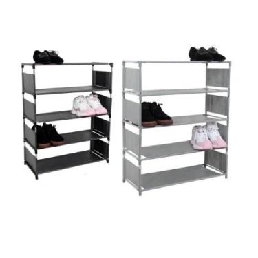 Imagem de Estante organizadora quarto lavanderia com 5 prateleiras para sapatos 