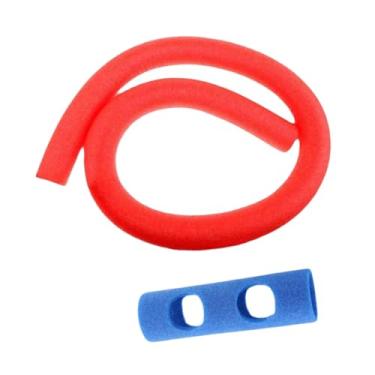 Imagem de simhoa Boia de piscina redonda de espuma flutuante de 59,06 polegadas, acessórios para natação, boia para esportes aquáticos com conector, Vermelho