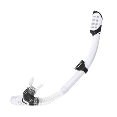 Imagem de YIJU Snorkel de Natação Seco Snorkel de Mergulho Livre com Regulador Bocal com Protetor de Respingos de Treinamento de Natação para o Verão, Branco