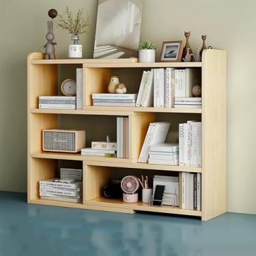 Imagem de Prateleiras De Mesa De Madeira Estante De Mesa Ajustável Estante Pequena Independente Material De Escritório Armazenamento Prateleira De Exibição Mesa Organizador Arrumado, D, 30-60 * 17 * 80