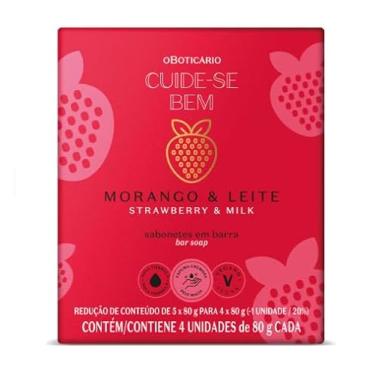 Imagem de Kit Sabonetes em Barra Cuide-se Bem Morango e Leite 4x80g Cada