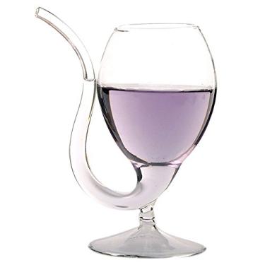 Imagem de (1) - LOHOME Creative Vampire Filter Red Wine Glass, Clear Juice Cup, Goblet With Drinking Tube Straw High Gorosilicate Glass Wine Decanter (300ml/10oz) (1)