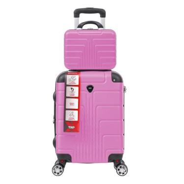 Imagem de Kit Mala De Viagem Bordo PP 8kg e Frasqueira P Luxo Tripx, Rosa